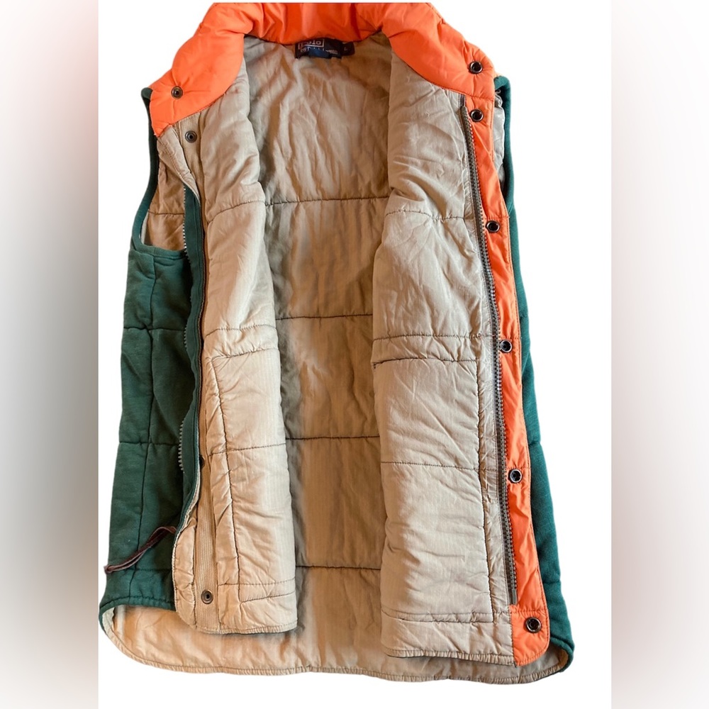 Polo by Ralph Lauren Men's Green and Orange Puffer Vest - Picture 3 of 8